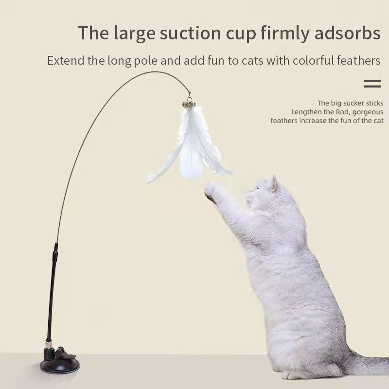 Varinha Interativa com Ventosa para Gatos - Brinca Sozinho