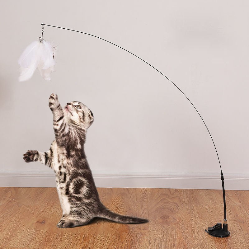 Varinha Interativa com Ventosa para Gatos - Brinca Sozinho