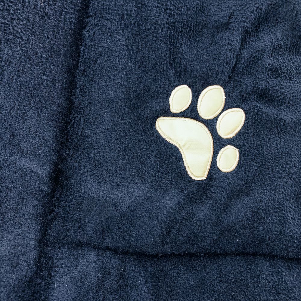 Tapete Caminha Pet Soft Acolchoado com Patinhas - Azul e Bege (Médio)