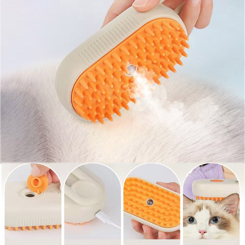 Escova a Vapor 3 em 1 para Gatos e Cães - Remove Pelos
