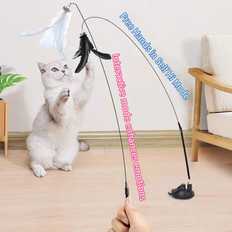 Varinha Interativa com Ventosa para Gatos - Brinca Sozinho