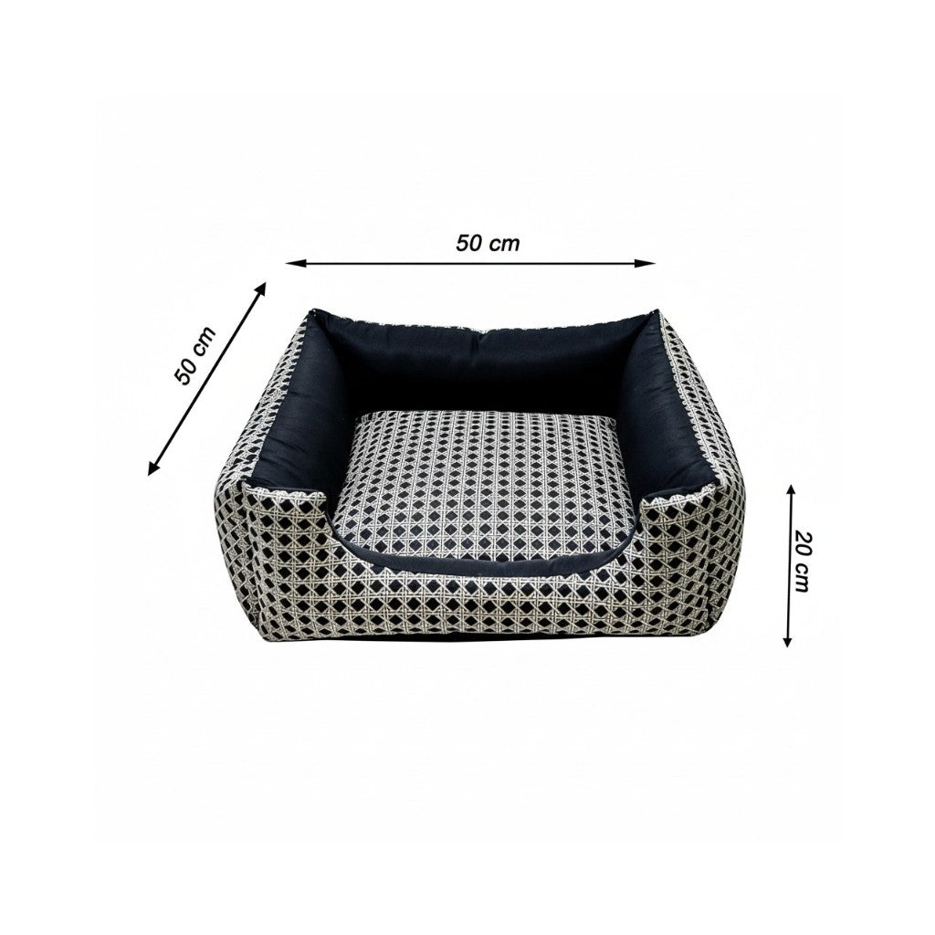 Cama Pet Quadrada Confortável - Preto Vime