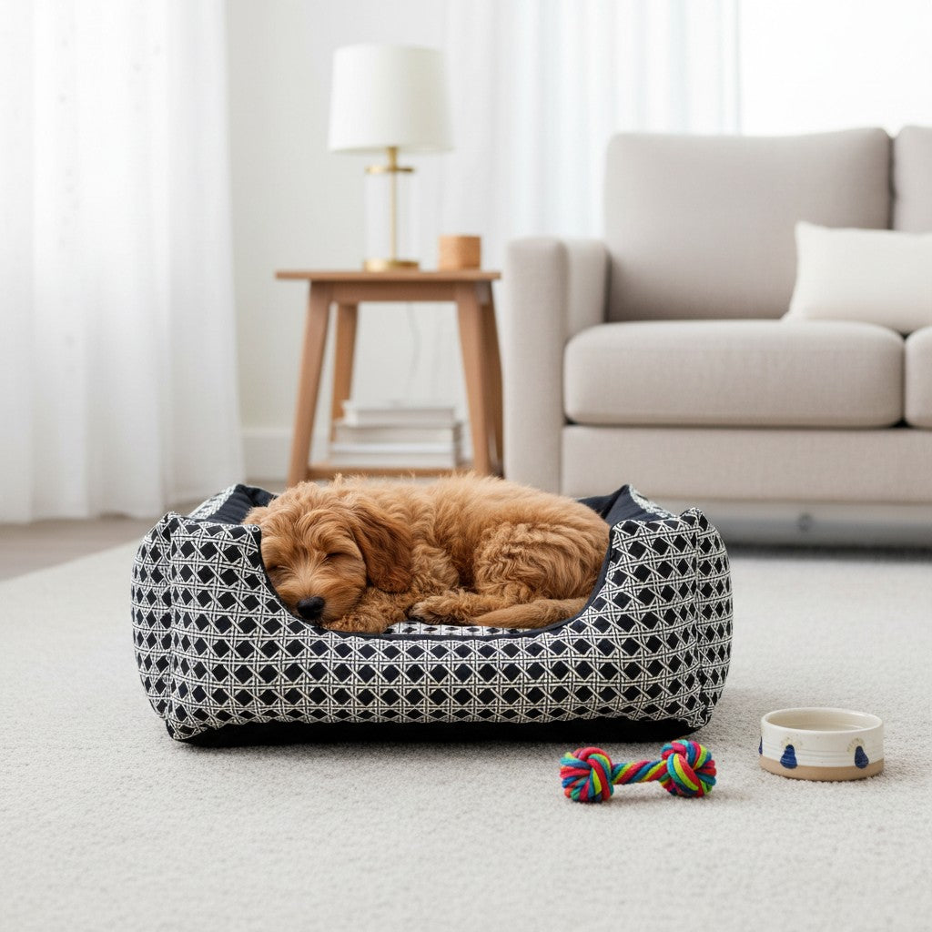 Cama Pet Quadrada Confortável - Preto Vime