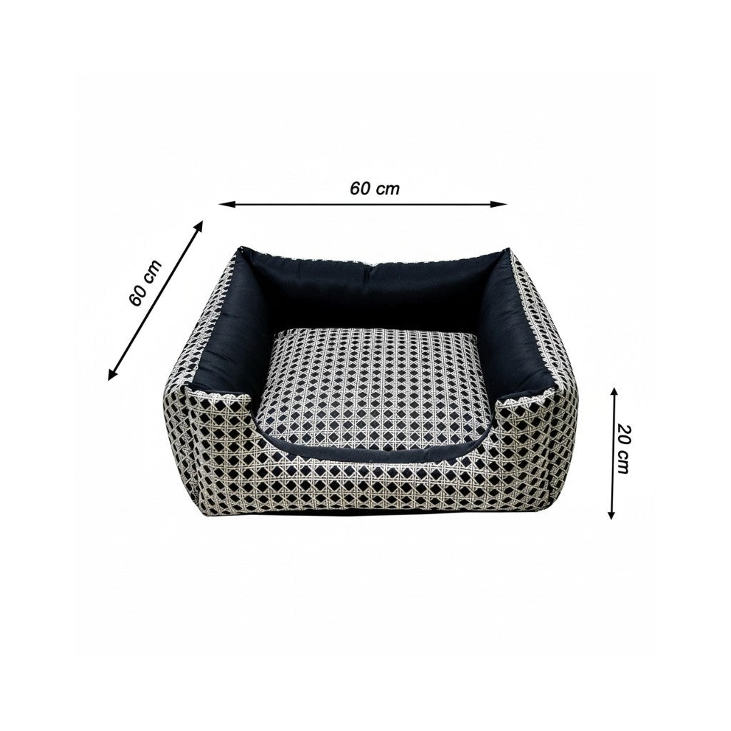 Cama Pet Quadrada Confortável - Preto Vime