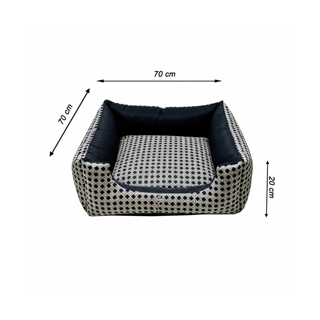 Cama Pet Quadrada Confortável - Preto Vime