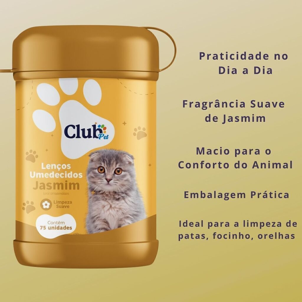 Lenço Umedecido Pet para Cães e Gatos - 4 Fragrâncias