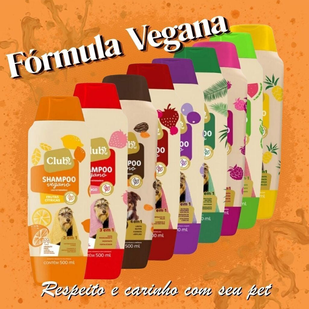 Shampoo 2 em 1 Vegano para Cães e Gatos - 7 Fragrâncias