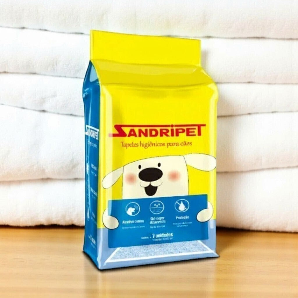 Tapete Higiênico Descartável para Cães 60x80cm - Pacote com 7 unidades